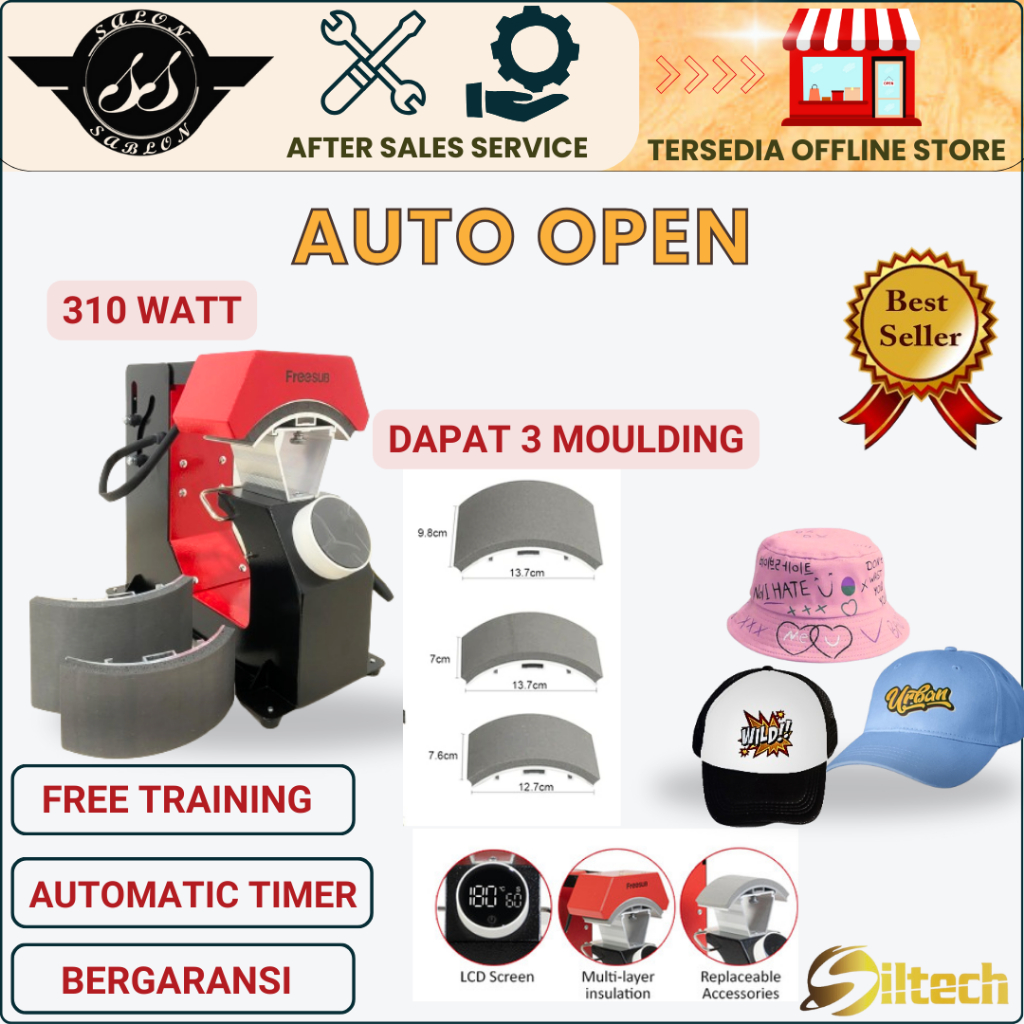 Jual Mesin Press Topi Otomatis | Alat Sablon Topi | FREESUB F136 Auto ...