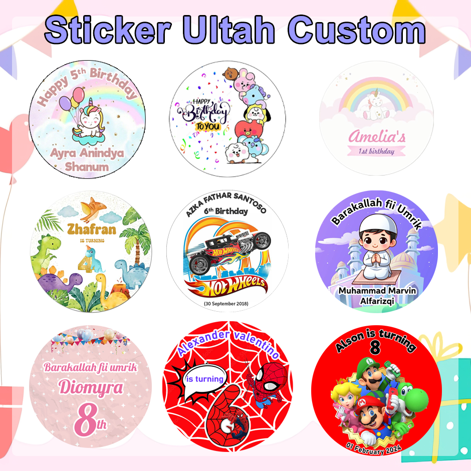 Jual Stiker Ulang Tahun Anak Label Custom | Print Sticker Custom Happy ...