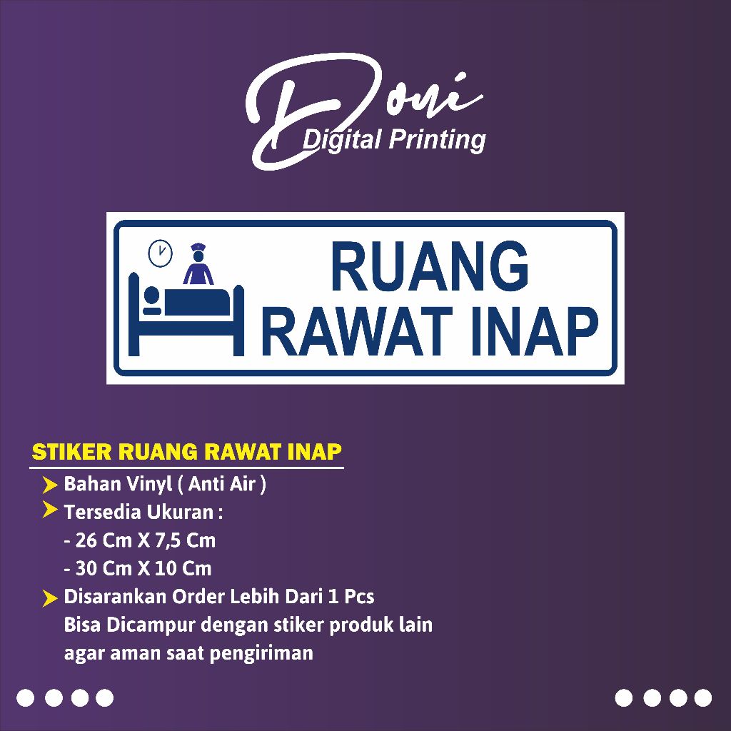 Jual Stiker Rawat Inap / Stiker Ruang Perawatan / Stiker Puskesmas ...