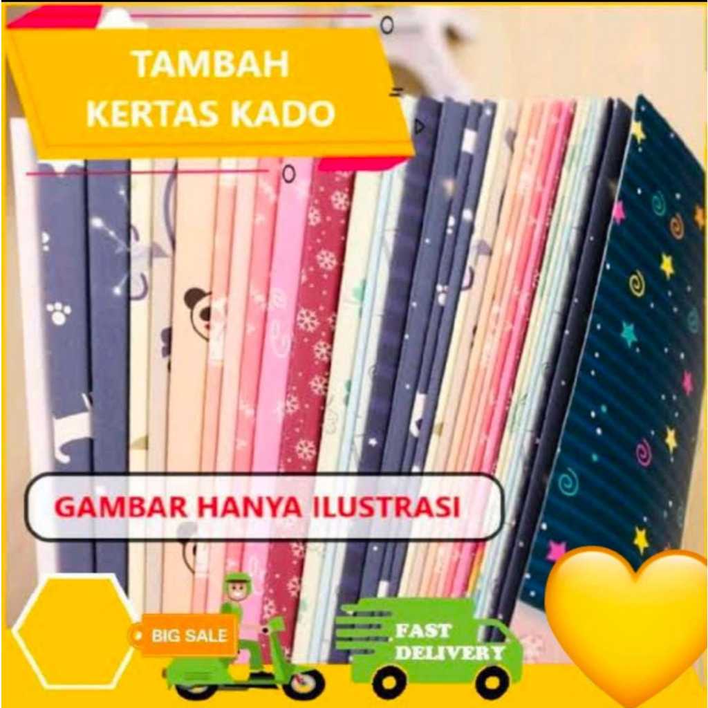 Jasa Bungkus Kado dan Tambah Kertas Kado + Kertas Ucapan