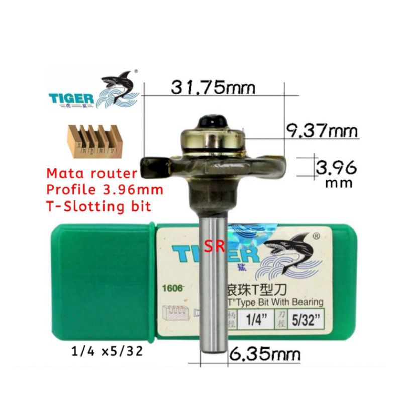 Jual Mata Router/ Profil T Sloting Bit 4mm (1/4 × 5/32) TIGER | Shopee ...