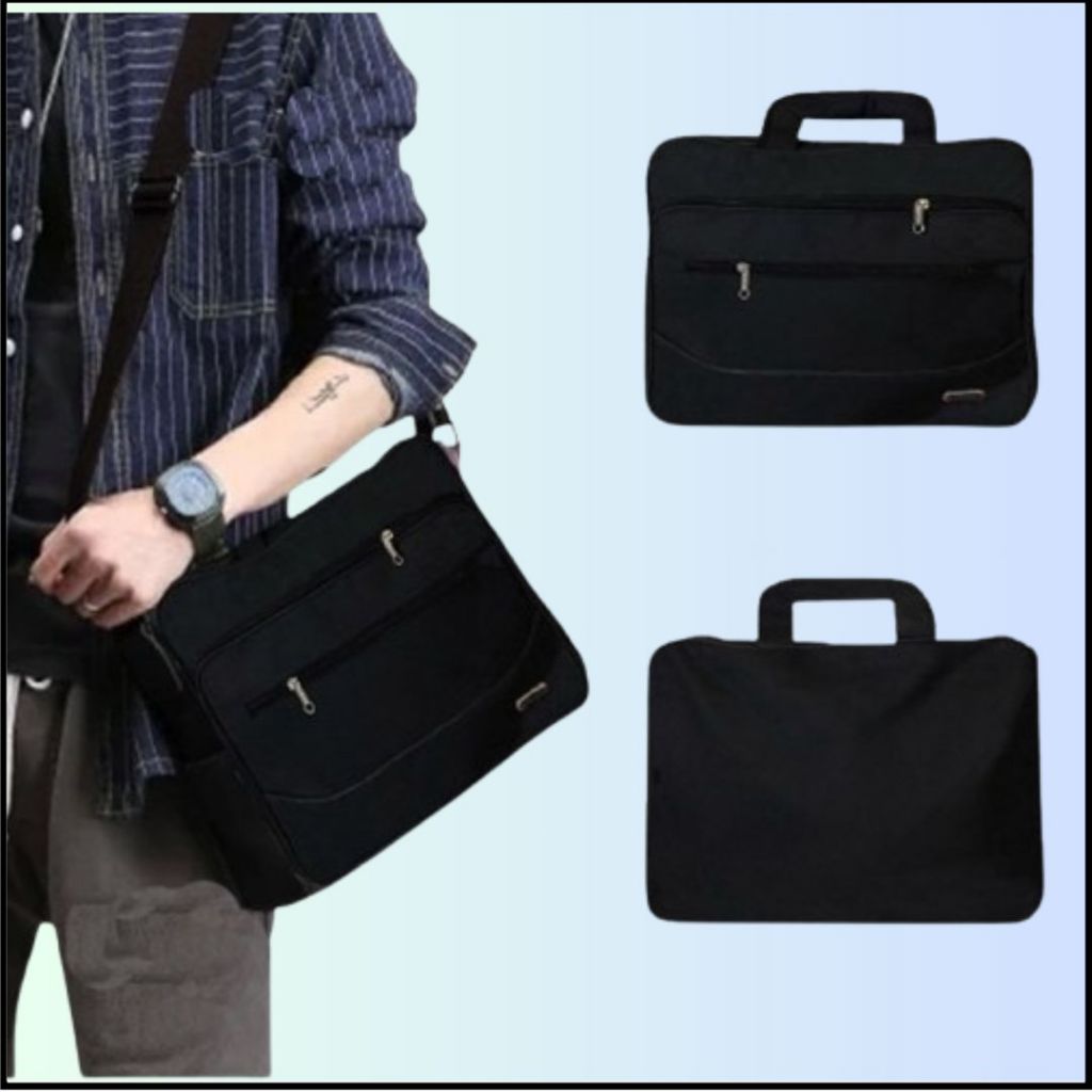 Jual Tas Kerja Pria - Tas Selempang Laptop Kantor Tas Selempang Hitam
