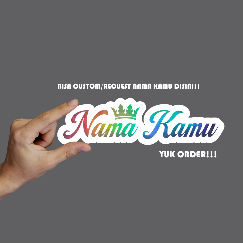 Jual Stiker Custom Request Nama Sendiri Sticker Nama Stiker Nama ...
