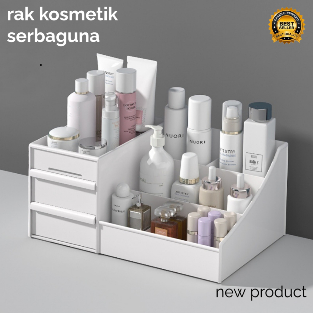 Jual Rak Kosmetik Drawer Plastik Organizer Kotak Penyimpanan Make Up ...