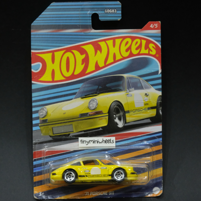 Hot Wheels 1/64 Porsche 911 GT Circuit Racing Série #4/5 - Modèle 2022, Jaune, Métal, Neuf