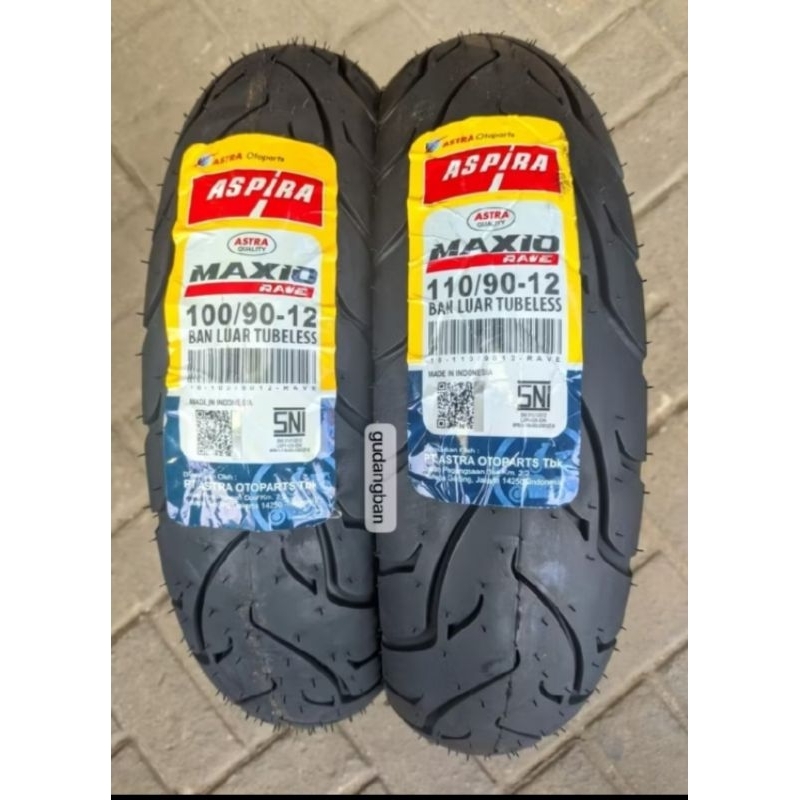 Jual BAN BELAKANG TUBLESS MOTOR ASPIRA MAXIO RAVE 110/90-12 | Shopee ...