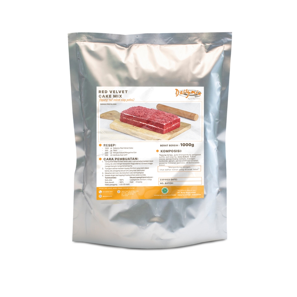 Jual ( Dailymix) Tepung Premix Sponge Red Velvet Cake / Sponge Cake Red ...