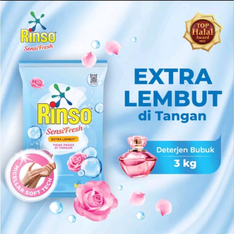 Jual Rinso Sensi Fresh Detergent bubuk Deterjen extra Lembut Micellar ...