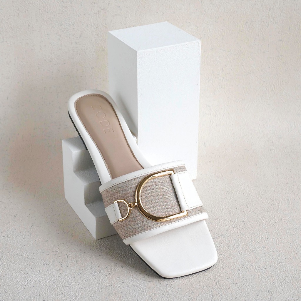 Jual ZODE Capri Flats | Sandal Heels wanita | Black, White, Mocca ...