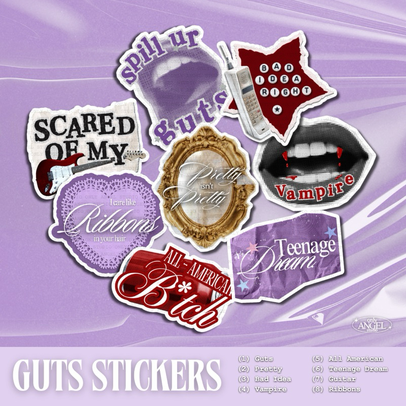 Jual STICKER GUTS | Olivia Rodrigo Guts Album Inspired | Only Angel ...
