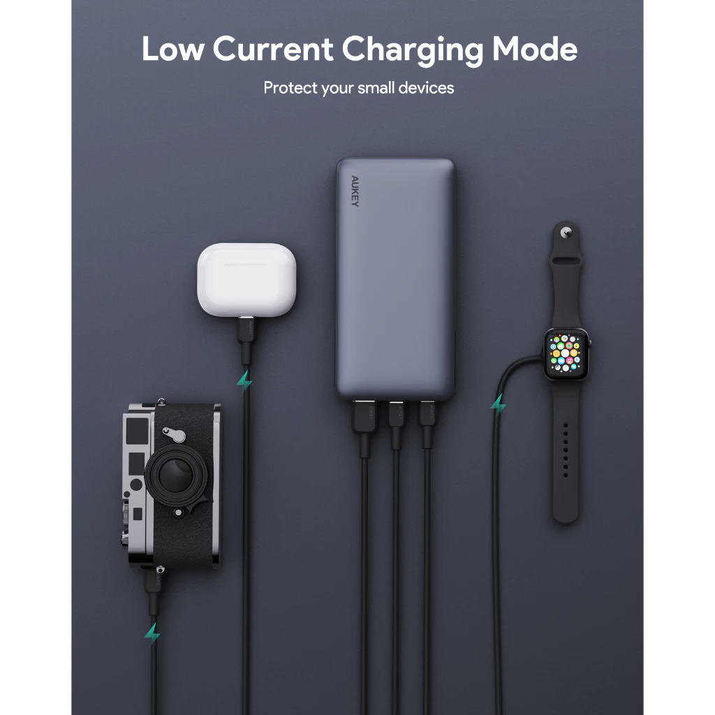 AUKEY Powerbank 20000mah PB-Y43-GY USB C 65W PD 3.0 Slim