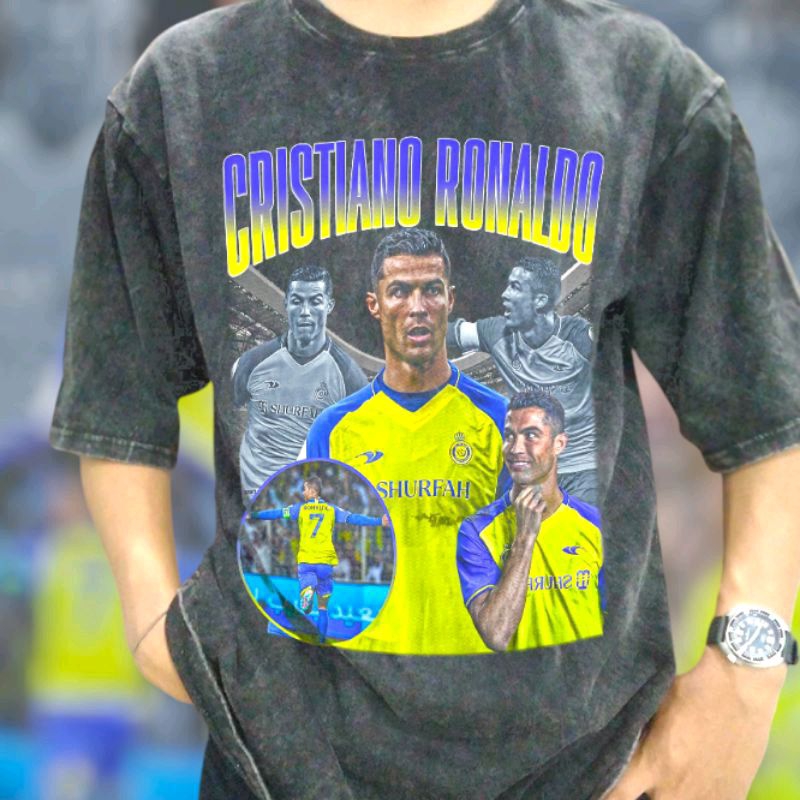 Jual Cristiano Ronaldo CR7 Al-Nassr Soccer Player Vintage Wash T-shirt ...