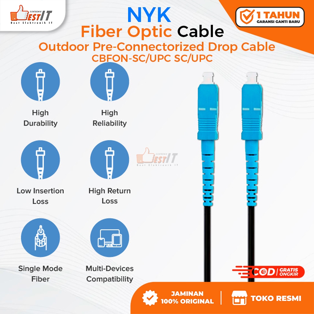 Jual Kabel Fiber Optik Outdoor Drop Cable CBFON-SC/UPC 3 Slink NYK ...