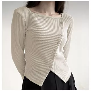 Orimoza Blouse Rib Knit Basic Selly