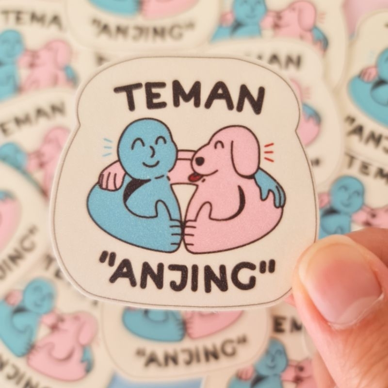 Jual Sticker kecil sarkas lucu Teman Anjing - Vinyl laminasi Glitter ...
