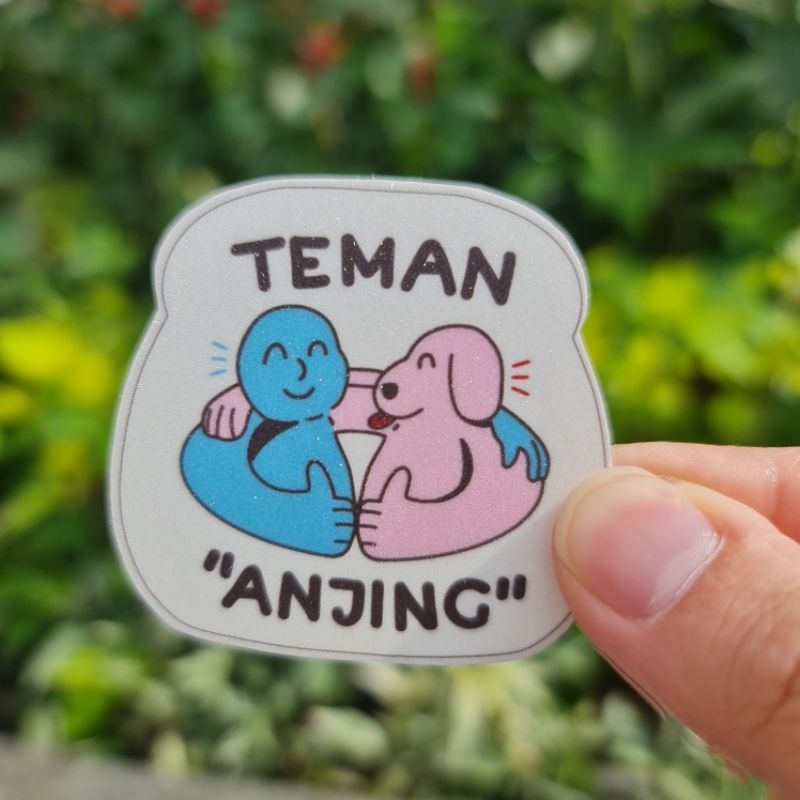 Jual Sticker kecil sarkas lucu Teman Anjing - Vinyl laminasi Glitter ...