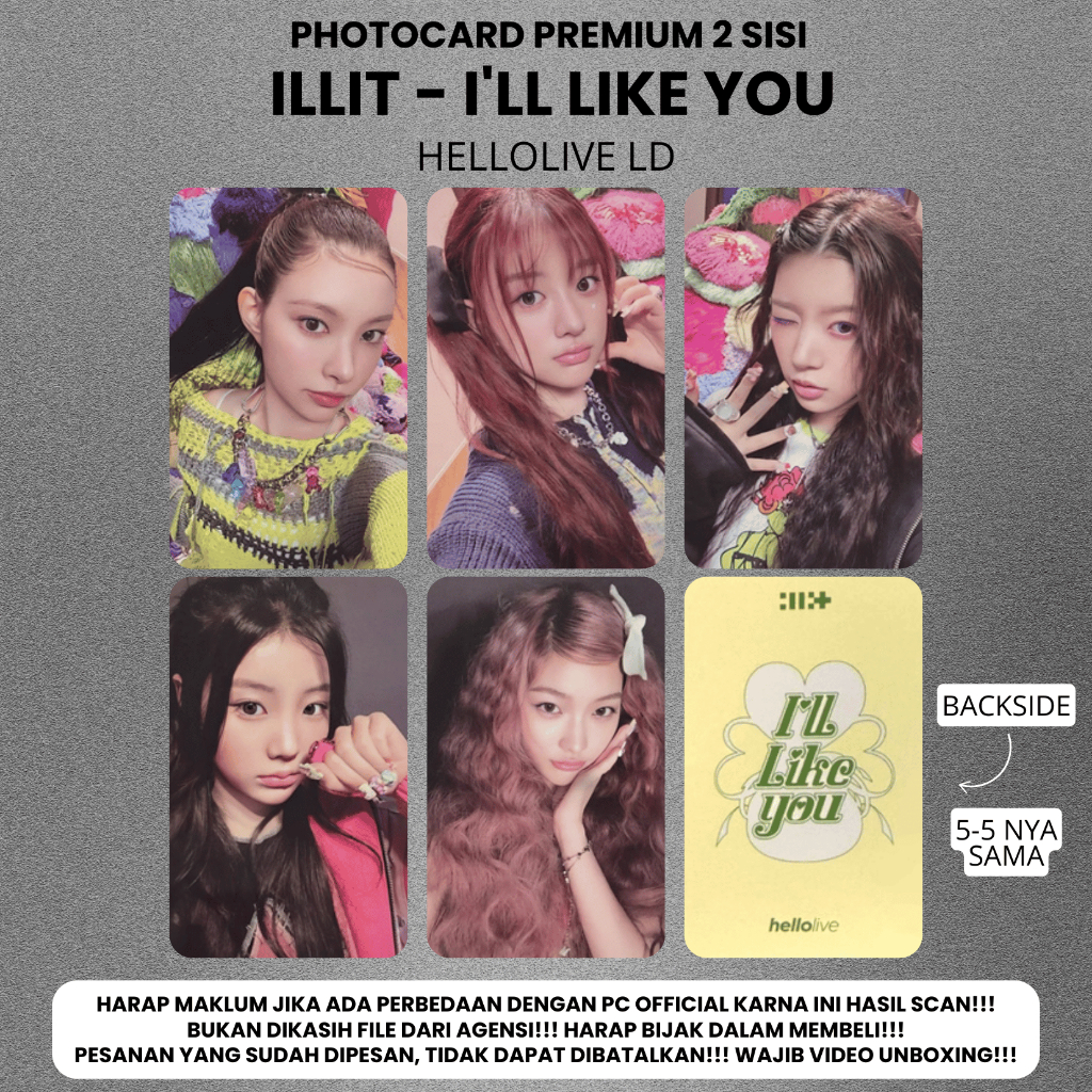 Jual (ISI 5 PCS) Photocard ILLIT I'LL LIKE YOU - PC Premium 2 Sisi