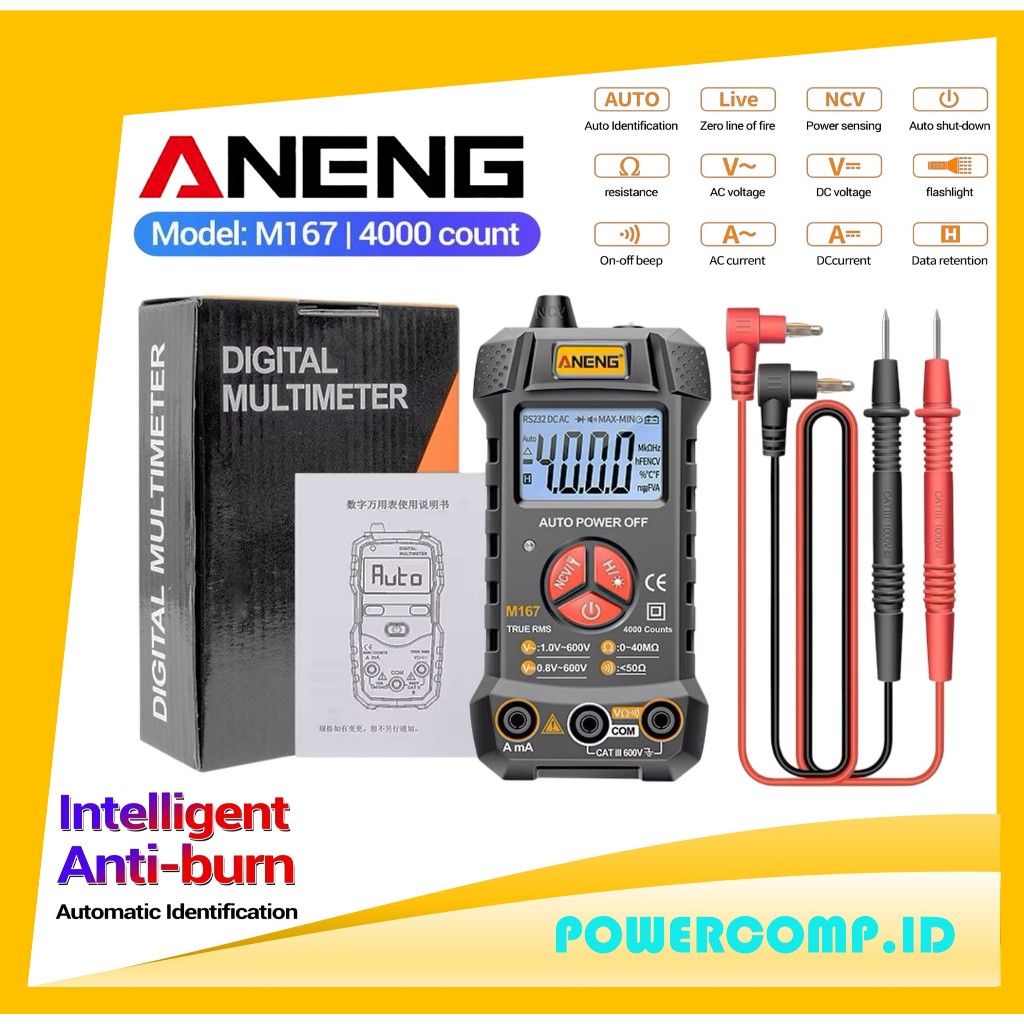 Jual ANENG M167 Digital Mini Multimeter! Ammeter Voltmeter Electric ...