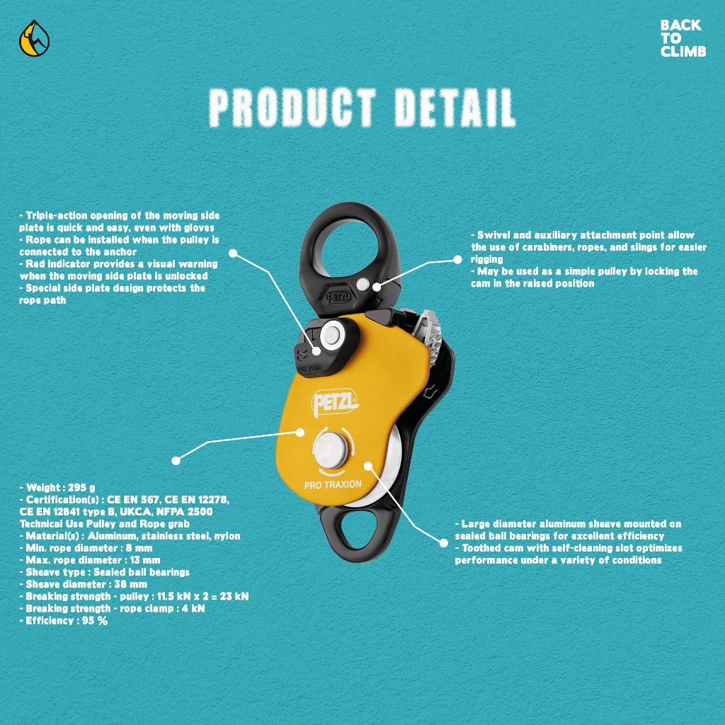 Jual PETZL PRO TRAXION Pulley – Progress Capture Rope Access | Shopee ...
