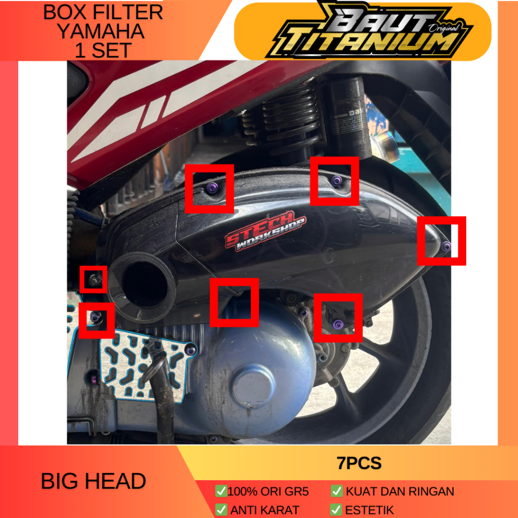 Jual Baut Titanium Box Filter Yamaha 1set Nmax Aerox Lexi Gr5 | Shopee ...