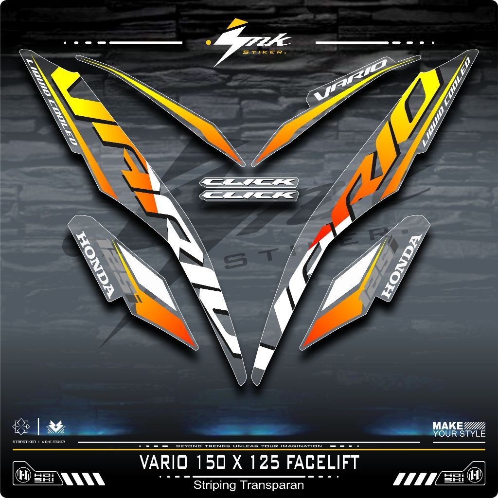 Jual STRIPING TRANSPARAN VARIO FACELIFT SKU 8 STICKER STICKER BENING ...