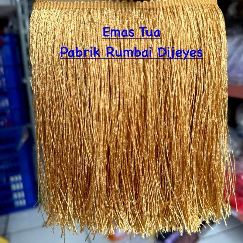 Jual Renda Rumbai ( Meteran ) / rumbai panjang mengkilap / Renda rumbai ...