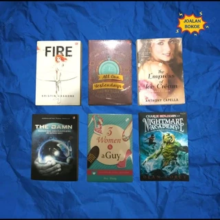 BUKU NOVEL ORIGINAL NOVEL REMAJA / NOVEL FANTASI / NOVEL DEWASA / NOVEL  ALL OUR YESTERDAY / NOVEL THE EMPRESS OF ICE CREAM /  NOVEL 3 WOMEN & A GUY / NOVEL  THE DAMN / NOVEL  FIRE / NOVEL NIGHTMARE ACADEMY