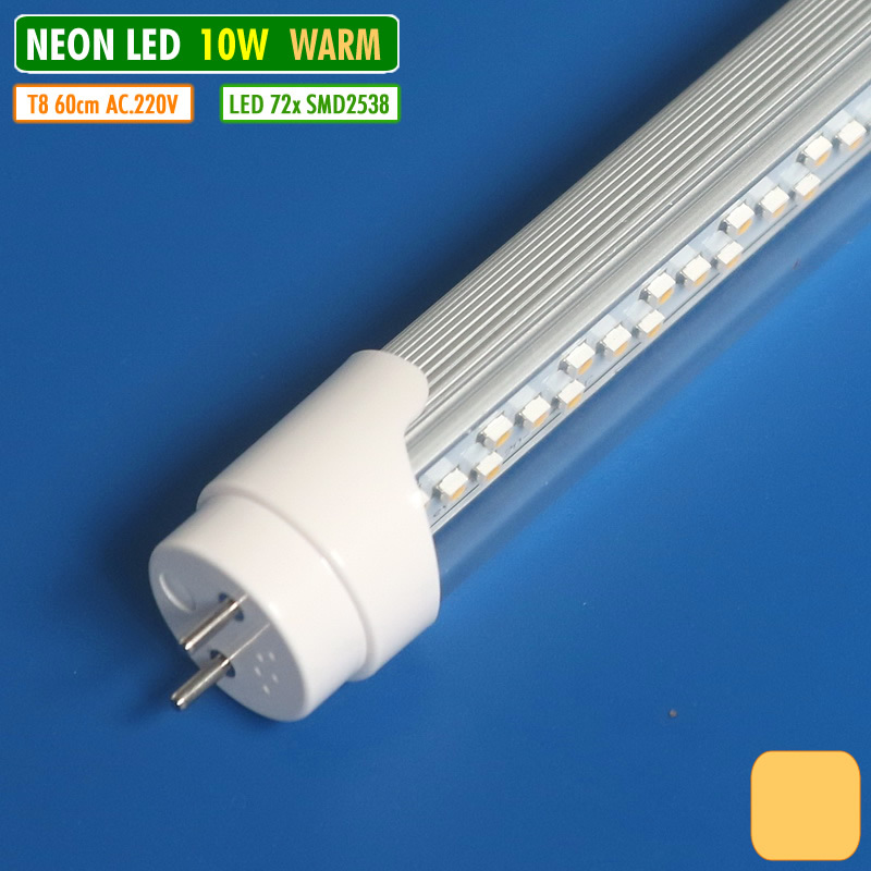 Jual Lampu Neon Led TL T8 10W 60cm Warm White 3000K SMD 2538 AC 220V ...