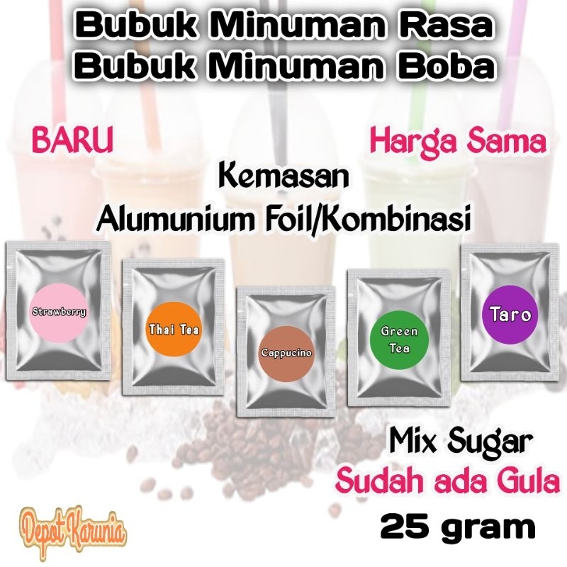 Jual Serbuk Minuman Rasa 25gr Reguler Bubuk Minuman Bubble Drink Aneka ...
