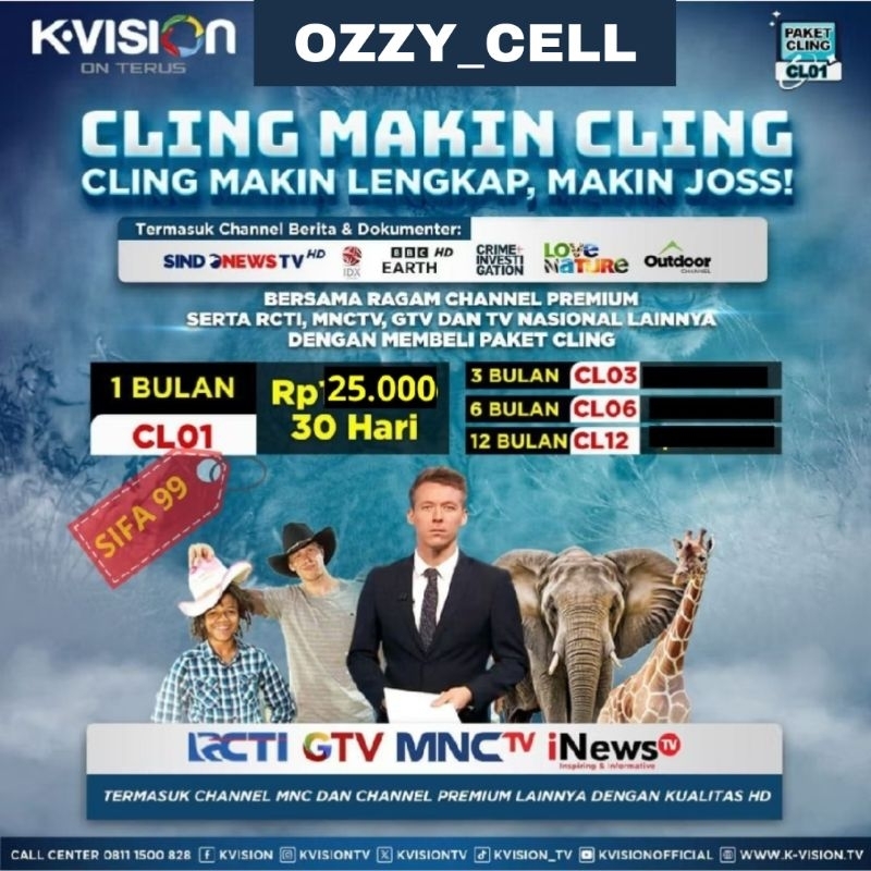 Jual Paket Cling K Vision 30 hari Promo Termurah Paket Langsung Masuk