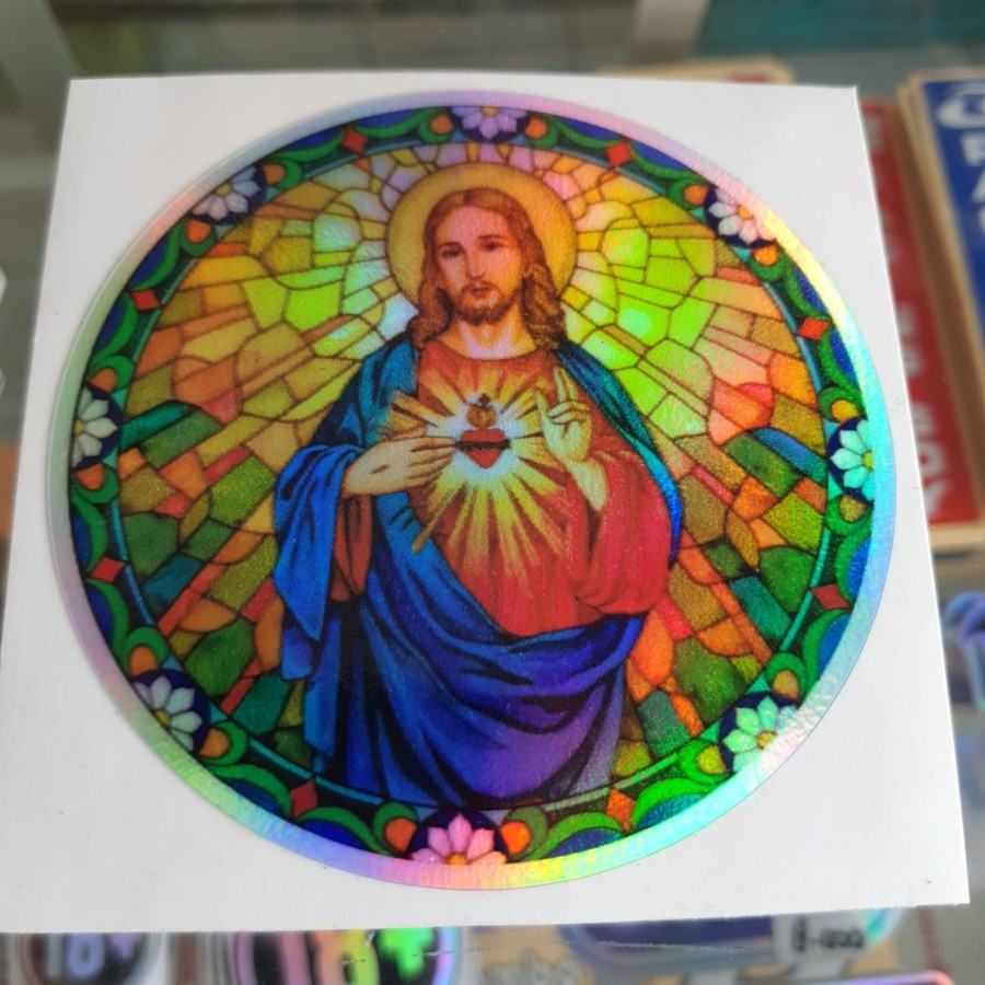 Jual Stiker Yesus Bulat Printcut Hologram 10cm | Shopee Indonesia