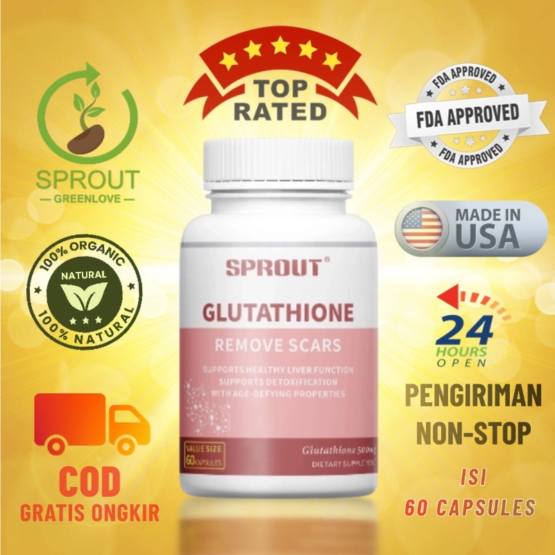Jual Suplemen Glutathione SPROUT, Fungsi Hati Sehat, Detoksifikasi & Sifat  Anti - Penuaan, 60 Kapsul | Shopee Indonesia