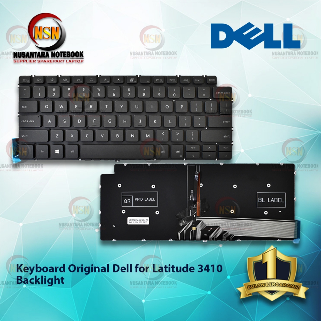 Jual Keyboard Original Laptop For LATITUDE 3410 Backlight (Black ...