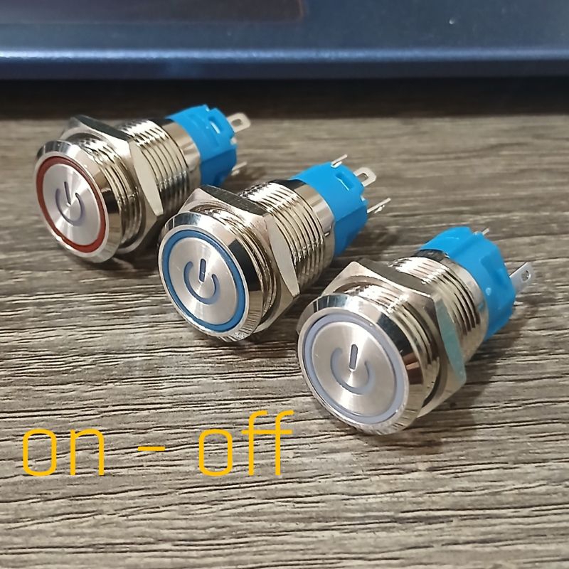 Jual Saklar Push Button On Off Menyala Led Stainless | Shopee Indonesia