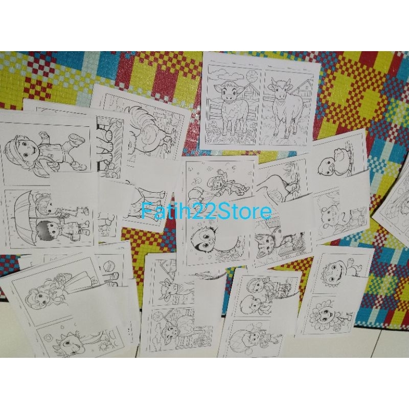 Jual Gambar mewarnai isi 20 lembar, Sketsa Random. Free Krayon/pensil ...