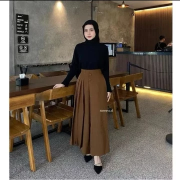 Cellie Kulot Pleats Celana Kulot Rok Wanita Celana Bawahan Casual Formal Daily Furano Premium