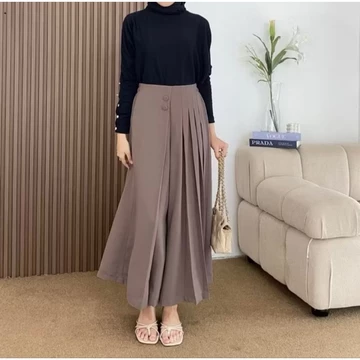 Cellie Kulot Pleats Celana Kulot Rok Wanita Celana Bawahan Casual Formal Daily Furano Premium