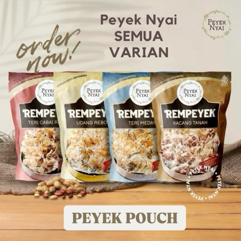 Jual PEYEK NYAI - Rempeyek Semua Varian (POUCH) | Peyek Kacang | Peyek ...