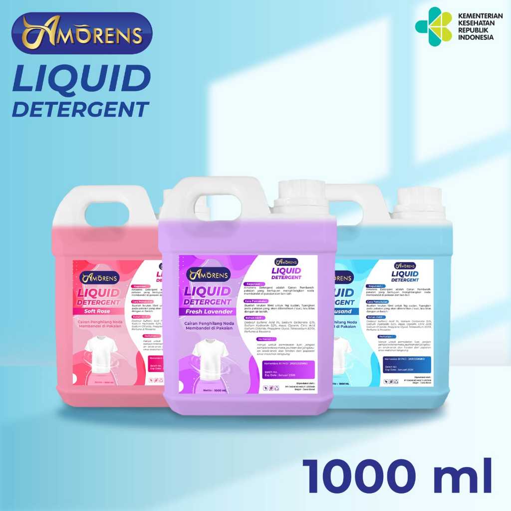 Jual Deterjen Cair Amorens 1L / Detergent Pembersih Pakaian dan ...