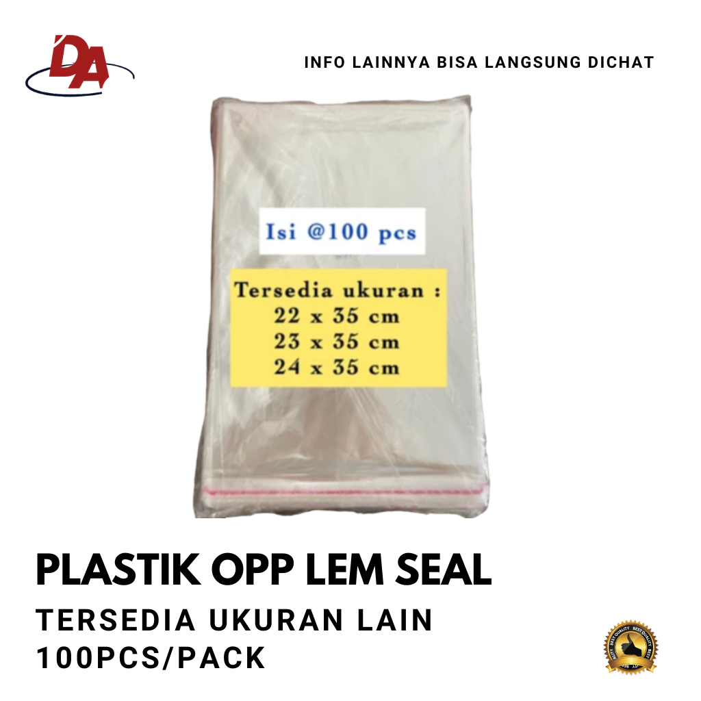 Jual Plastik OPP Lem Seal 22x35 - 24x35 cm / Plastik Kemasan / Isi ...