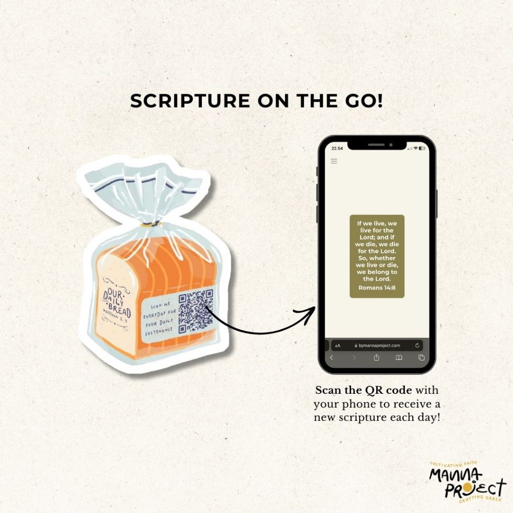 Jual Our Daily Bread QR Bible Verse Sticker | Manna Project | Sticker ...