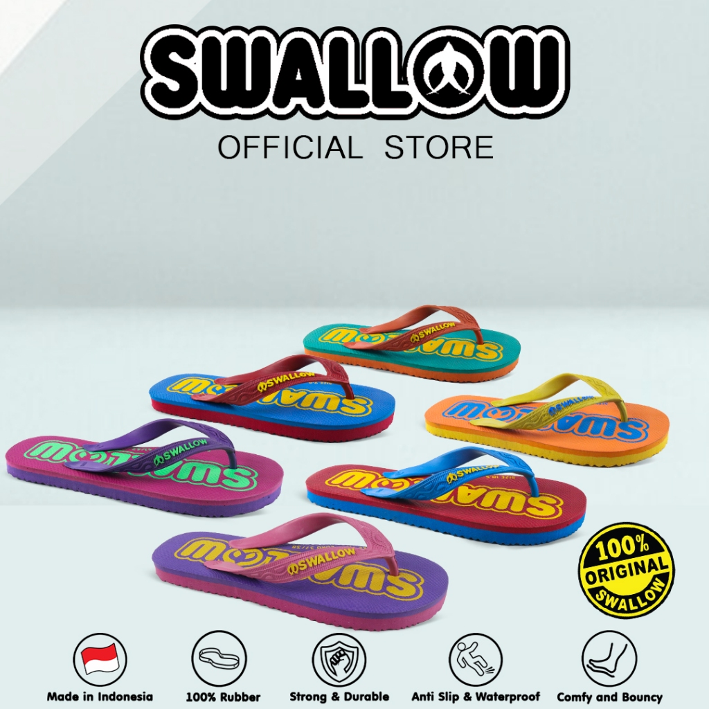 Jual Swallow Sandal Jepit Fashion Logo - Sendal Karet Dewasa Wanita ...