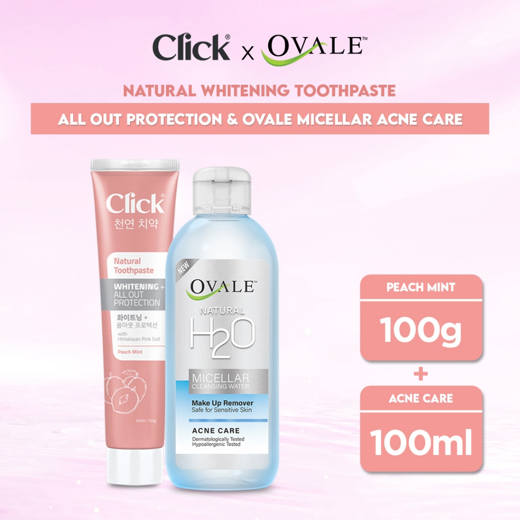 Jual Click Natural Toothpaste Whitening + All Out Protection & Ovale ...