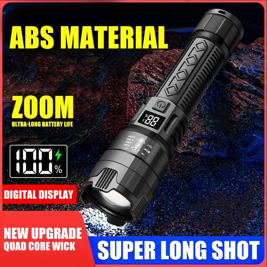 Jual Senter LED USB Flashlight 800mAh 2000 Lumens with Display | Shopee ...