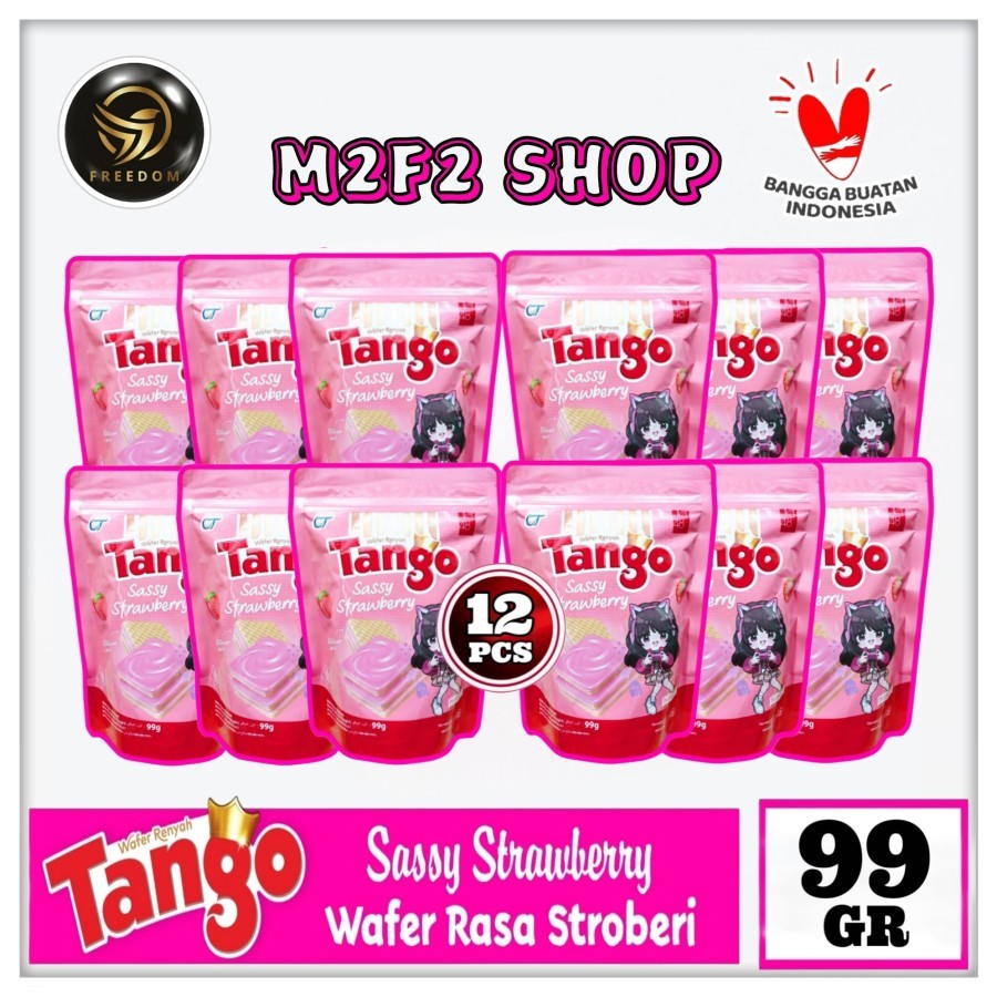 Jual Tango Wafer Sassy Strawberry BITE SIZE | Krim Stroberi Susu Pouch ...