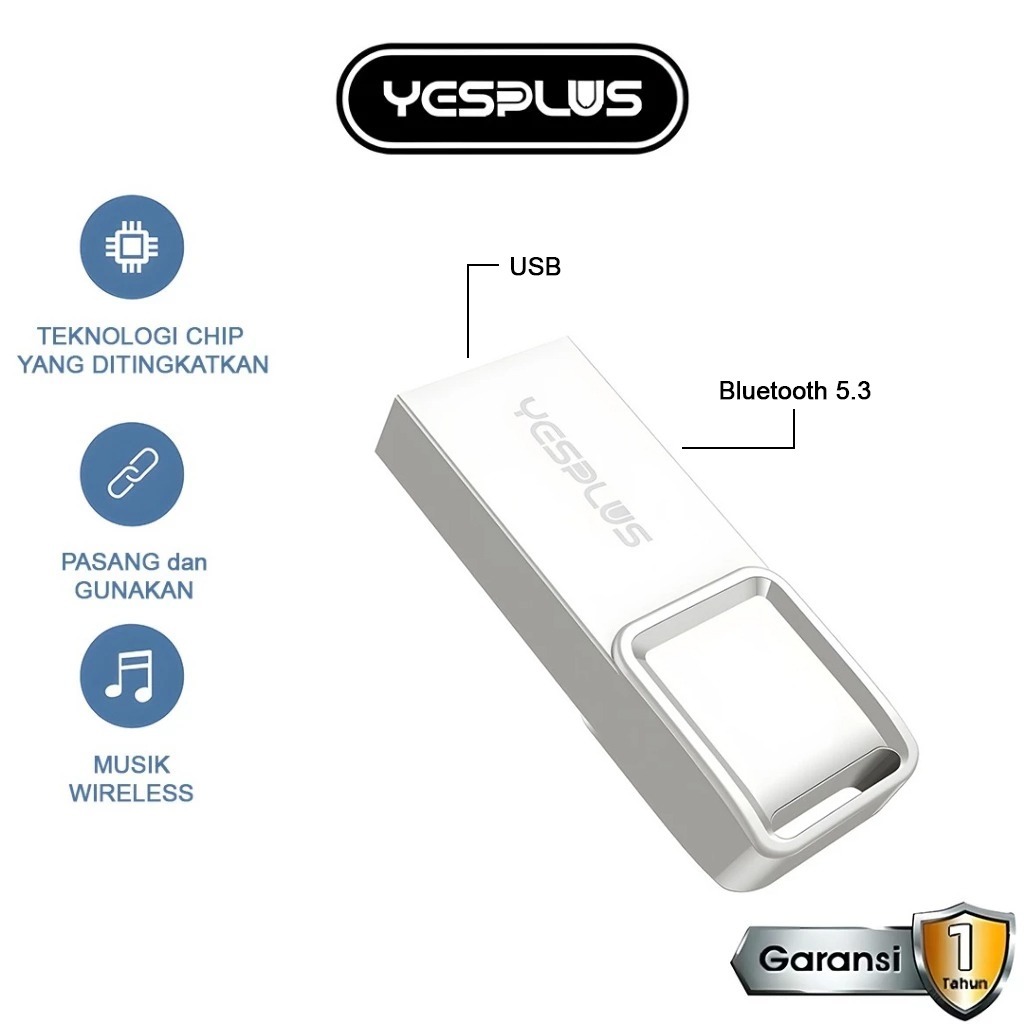 Jual Receiver Wireless Bluetooth 5.3 YESPLUS YS-621C Mini USB Bluetooth ...