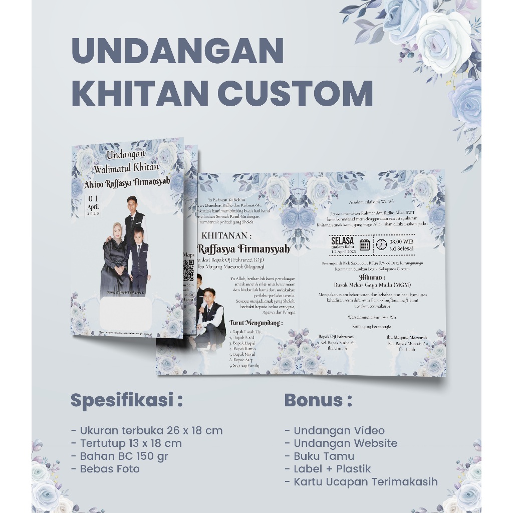 Jual UNDANGAN KHITANAN CUSTOM | UNDANGAN CUSTOM FOTO | UNDANGAN ...
