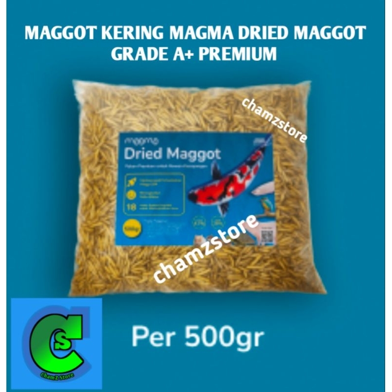 Jual maggot kering 500gr magma dried Premium grade A+ pakan ikan koi ...