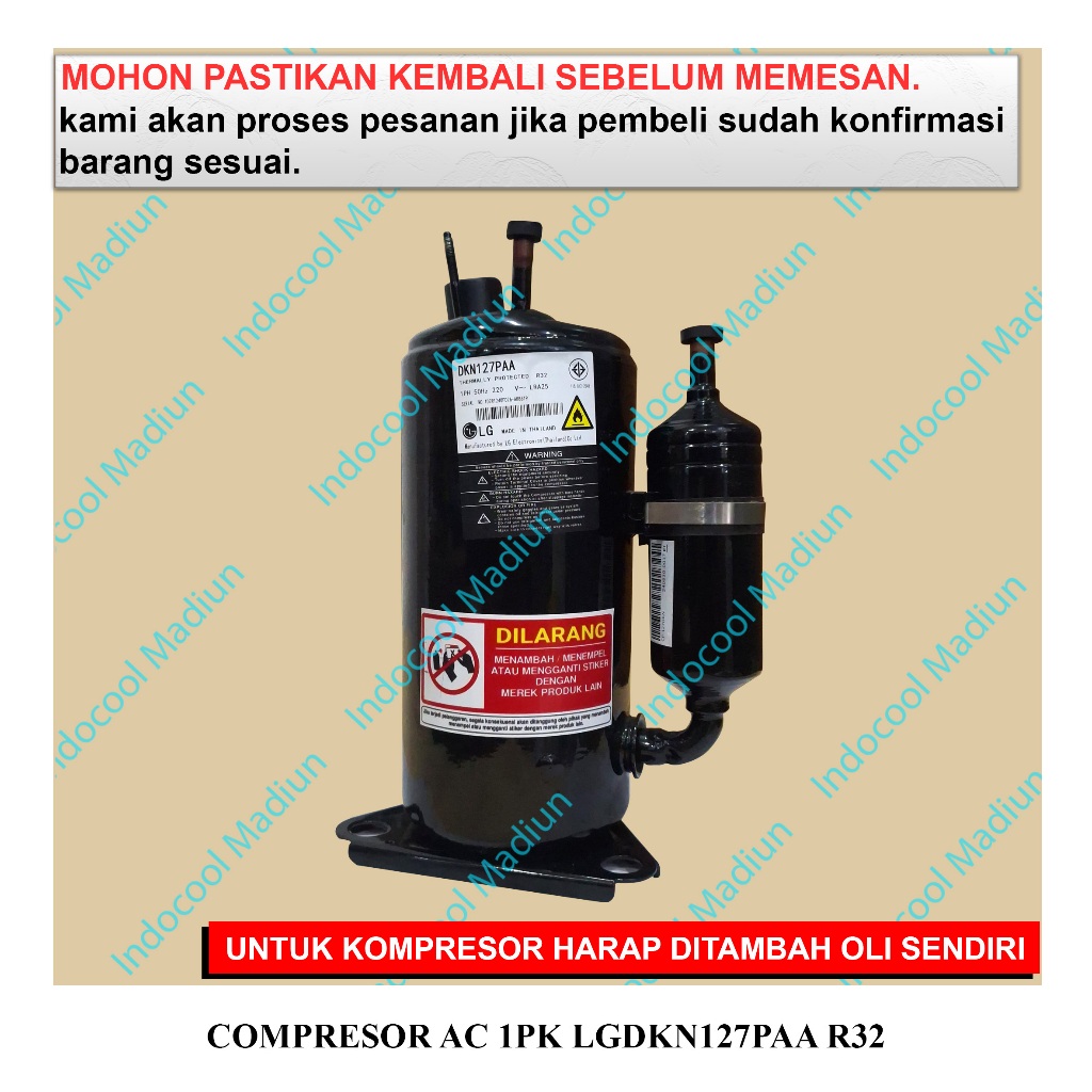 Jual CALG127 COMPRESSOR AC/ KOMPRESOR/COMPRESOR AC 1PK LGDKN127PAA R32 ...