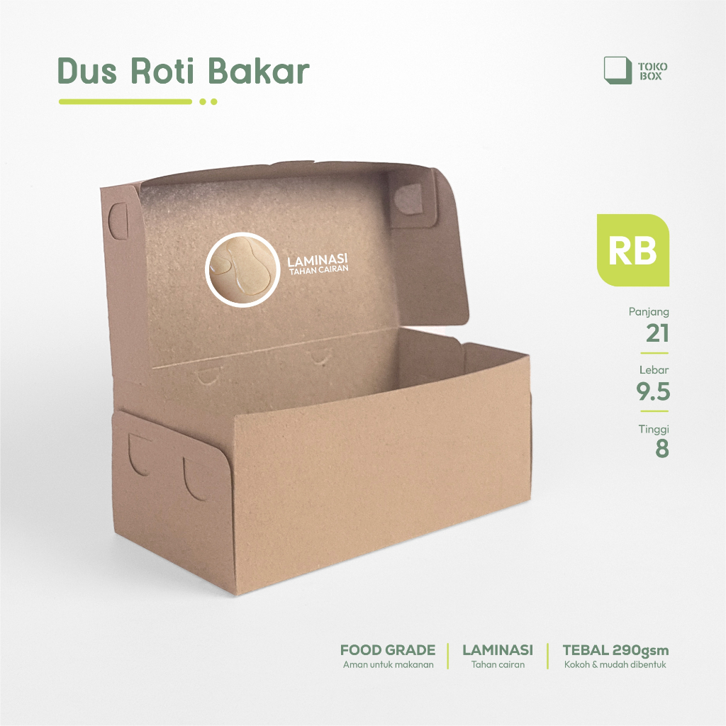 Jual Dus Roti Bakar Bandung | 21x9.5x8 cm | Box Kotak Kemasan Roti ...